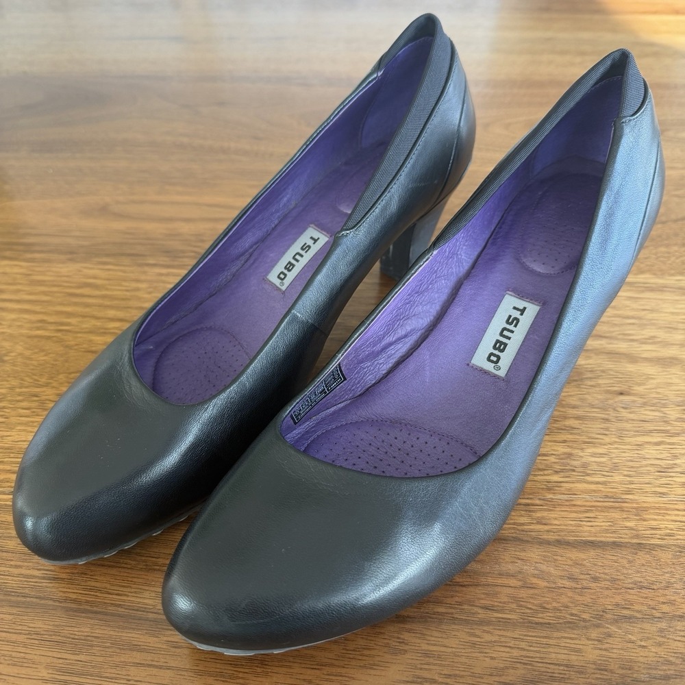 Tsubo Comfort Black Leather Pumps. Womens Size 11